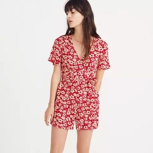 Madewell Mini Daisy Wrap Front Romper Size 8